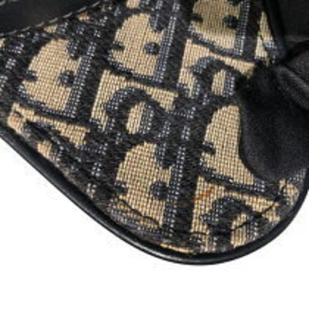 Christian Dior Saddle Bag Navy Blue Jacquard Handbag - Picture 7 of 9